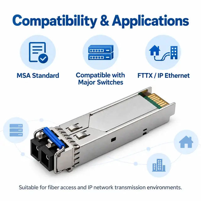 1.25G SFP 1310nm SMF Dual-Fiber Optical Transceiver 10km — Application view 6