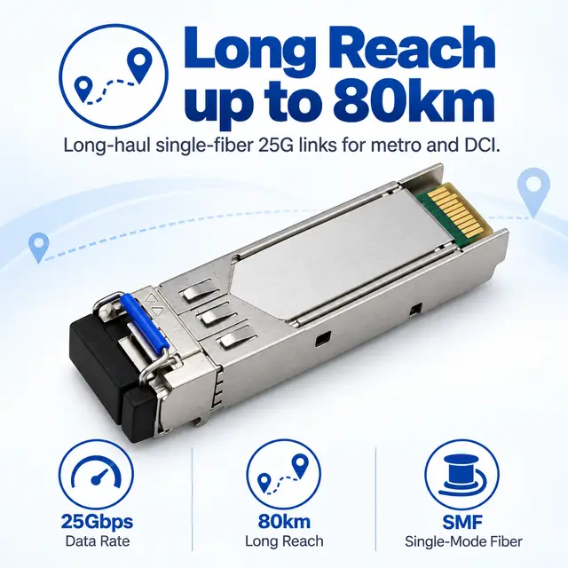 25G SFP28 BiDi BX80 Single-Fiber 1295/1309nm 80km Simplex — Application view 3