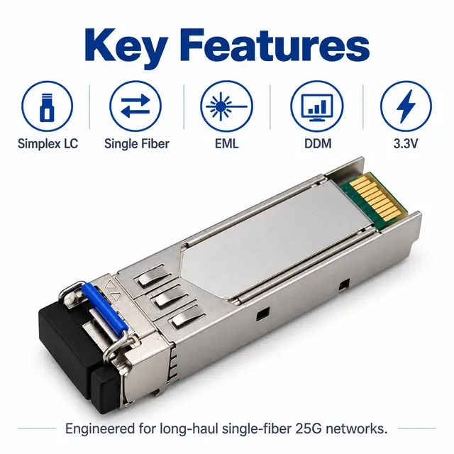 25G SFP28 BiDi BX80 Single-Fiber 1295/1309nm 80km Simplex — Application view 5