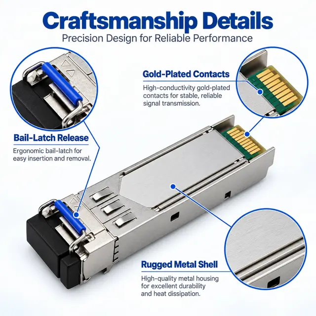 25G SFP28 BiDi BX80 Single-Fiber 1295/1309nm 80km Simplex technical drawing 3: dimensions, structure and interfaces