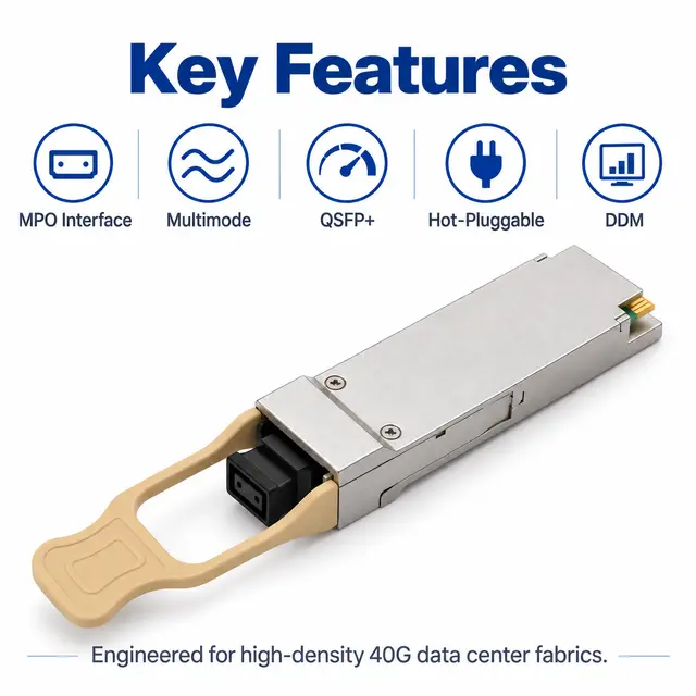 40G QSFP+ SR4 850nm 100-300m Multimode MPO Optical - 850 nm A — Application view 5