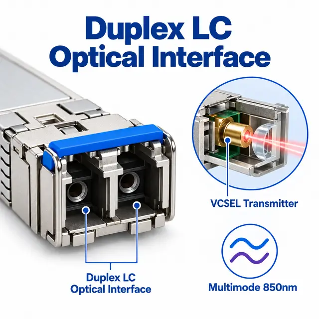 25G SFP28 SR 850nm 100m Multimode Duplex LC Optical - 850 nm A technical drawing 2: dimensions, structure and interfaces
