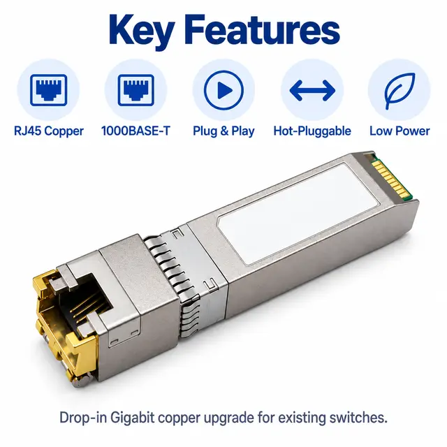 Drop-in 1000BASE-T SFP Copper RJ45 Gigabit 100m Cat5e — Application view 5