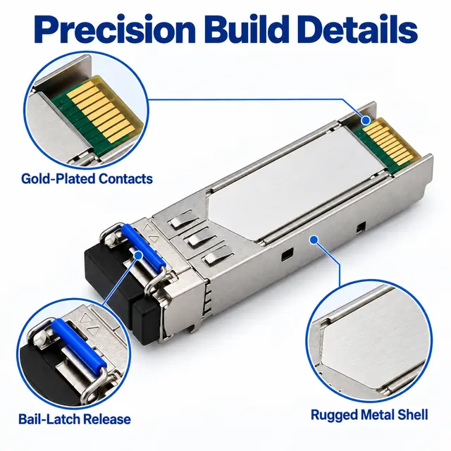 25G SFP28 BiDi Single-Fiber 1270/1330nm WDM Transceiver technical drawing 3: dimensions, structure and interfaces