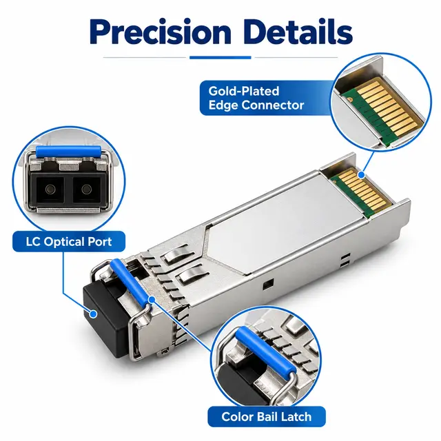 1.25G Gigabit SFP Transceiver — 1000Base SM/MM, 550m to technical drawing 3: dimensions, structure and interfaces