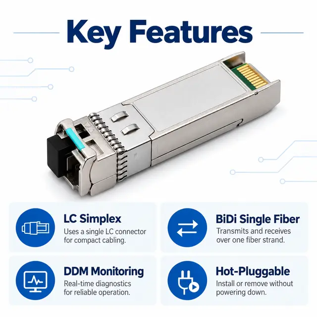SFP-10G-BX60 10G BiDi 60km 1270/1330nm Simplex LC SMF DDM — Application view 5