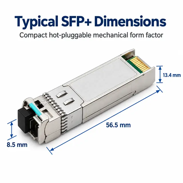 SFP-10G-BX60 10G BiDi 60km 1270/1330nm Simplex LC SMF DDM technical drawing 1: dimensions, structure and interfaces