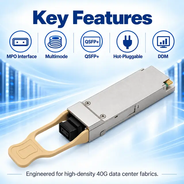 40GBASE-SR4 QSFP+ 850nm 100-150m Multimode MPO Transceiver - 850 nm A — Application view 5