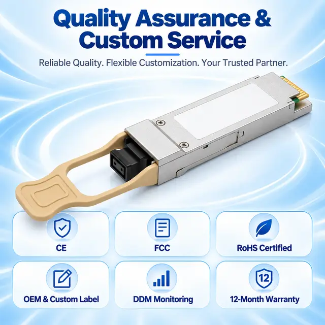 40GBASE-SR4 QSFP+ 850nm 100-150m Multimode MPO Transceiver - 850 nm A technical drawing 4: dimensions, structure and interfaces