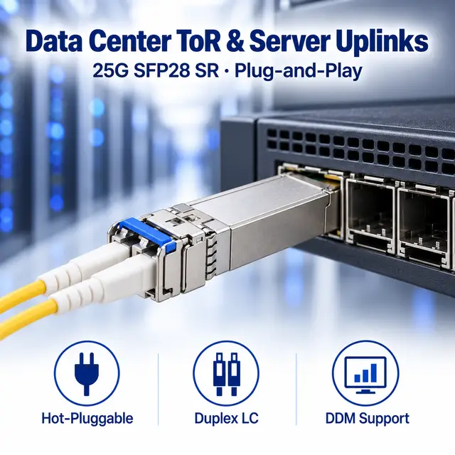 25G SFP28 SR 850nm 100m Multimode Transceiver — In a host switch 2
