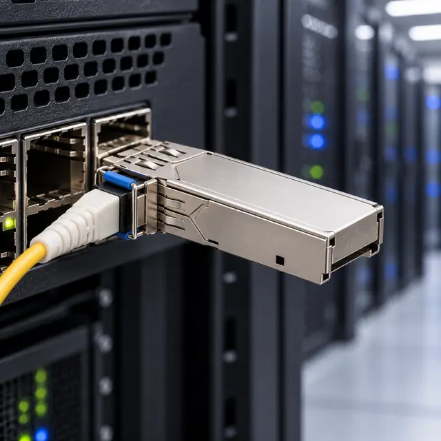 1.25G BiDi SFP 20km 1310nm/1550nm LC DDM Single-Fiber — In a host switch 2