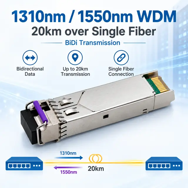 1.25G BiDi SFP 20km 1310nm/1550nm LC DDM Single-Fiber — Application view 4