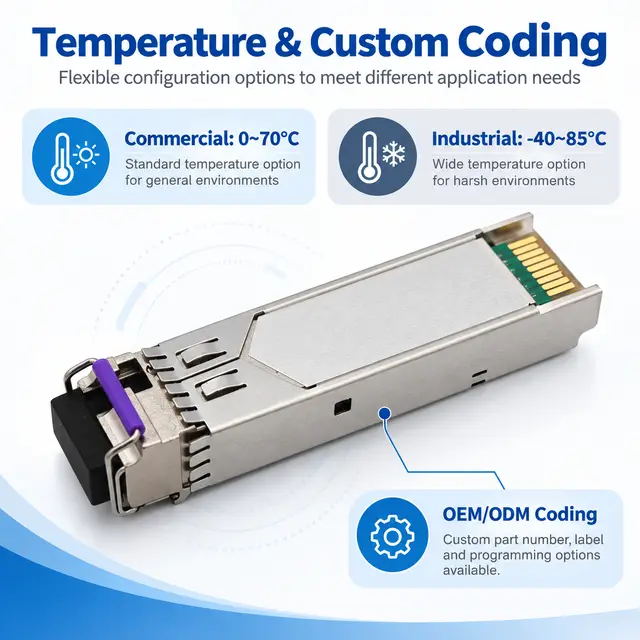1.25G BiDi SFP 20km 1310nm/1550nm LC DDM Single-Fiber technical drawing 4: dimensions, structure and interfaces