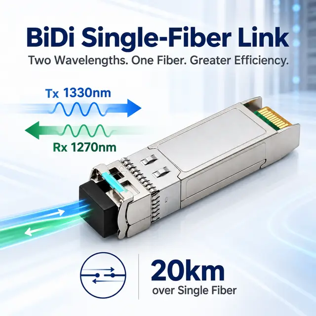 10G SFP+ BiDi BX20 20km Tx1330/Rx1270nm Simplex LC SMF DDM — Application view 4