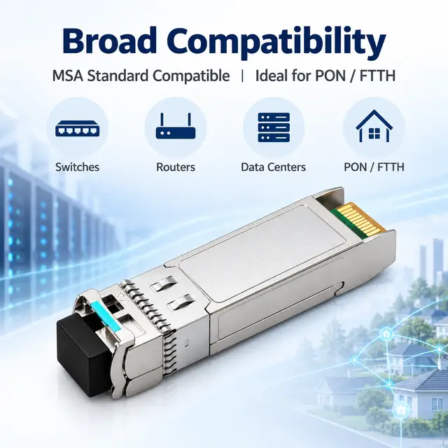 10G SFP+ BiDi BX20 20km Tx1330/Rx1270nm Simplex LC SMF DDM — Application view 6