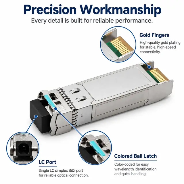 10G SFP+ BiDi BX20 20km Tx1330/Rx1270nm Simplex LC SMF DDM technical drawing 3: dimensions, structure and interfaces