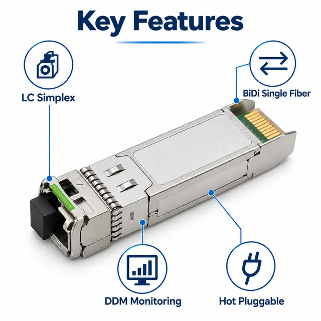 SFP-10G-BX80 10G BiDi 80km 1490/1550nm Simplex LC SMF DDM — Application view 5