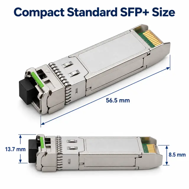SFP-10G-BX80 10G BiDi 80km 1490/1550nm Simplex LC SMF DDM technical drawing 1: dimensions, structure and interfaces