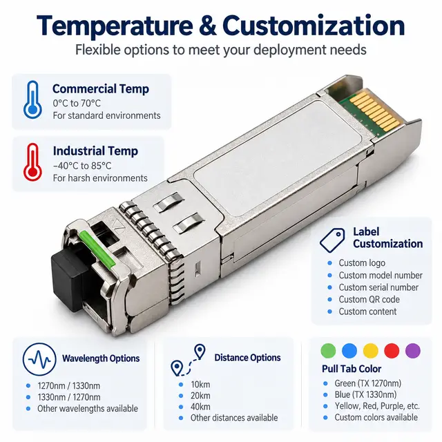 SFP-10G-BX80 10G BiDi 80km 1490/1550nm Simplex LC SMF DDM technical drawing 4: dimensions, structure and interfaces