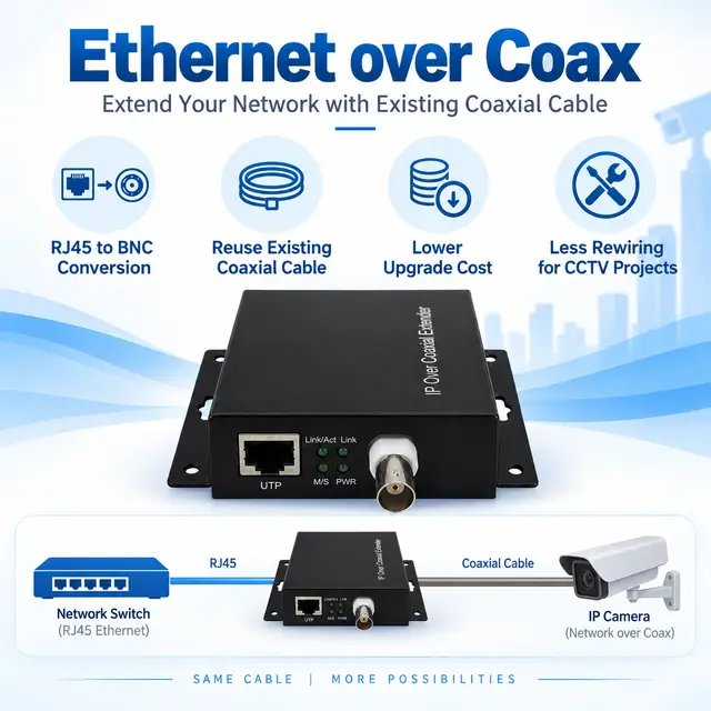 IP Ethernet to Coax Media Converter — RJ45 to BNC — Application view 3
