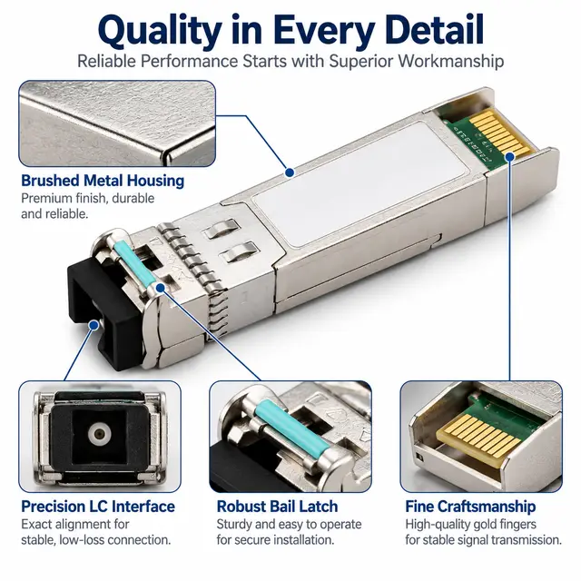 SFP-10G-BX100 10G BiDi 100km 1490/1550nm Simplex LC SMF technical drawing 3: dimensions, structure and interfaces