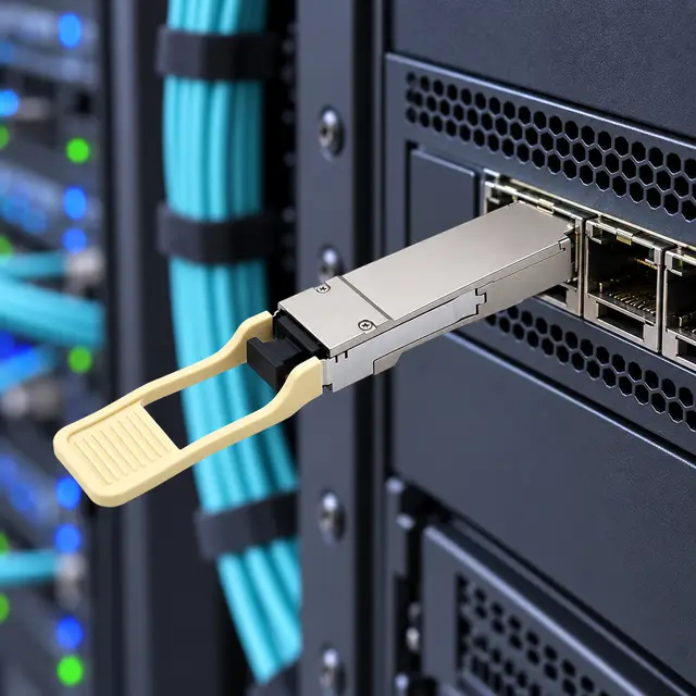 100G QSFP28-SR4 100Gb/s 850nm MPO-12 Multimode Fiber Optic — In a host switch 2