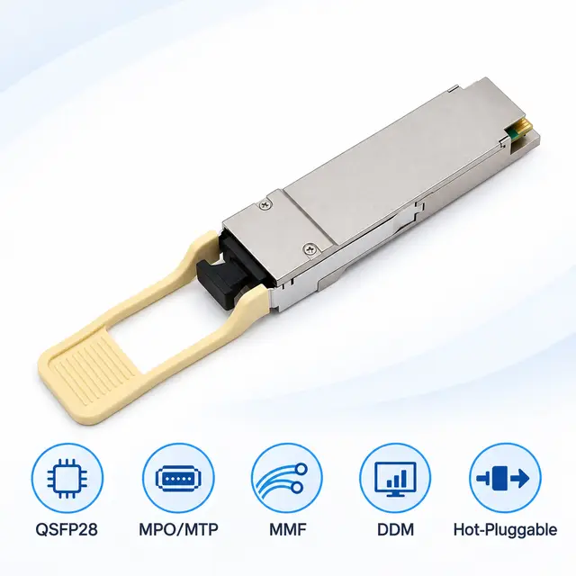 100G QSFP28-SR4 100Gb/s 850nm MPO-12 Multimode Fiber Optic — Application view 5