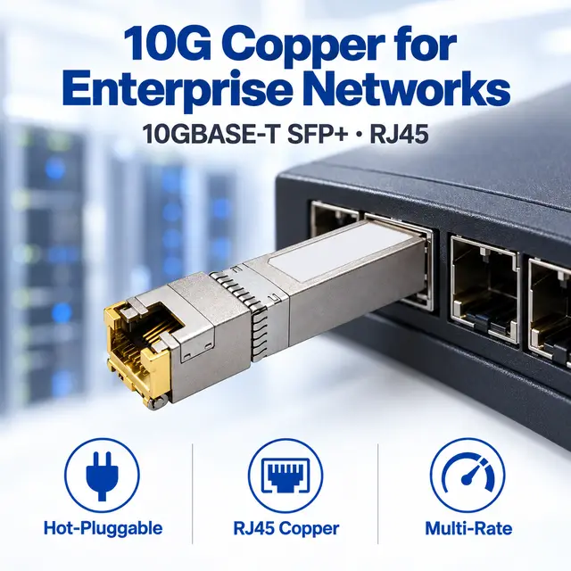 10GBASE-T SFP+ Copper RJ45 100m Cat6a Multi-Rate — In a host switch 2