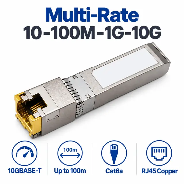 10GBASE-T SFP+ Copper RJ45 100m Cat6a Multi-Rate — Application view 4