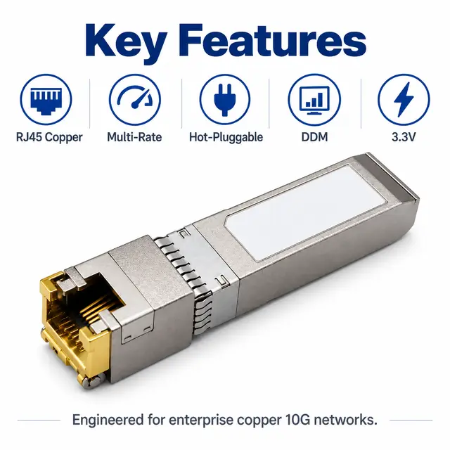 10GBASE-T SFP+ Copper RJ45 100m Cat6a Multi-Rate — Application view 5