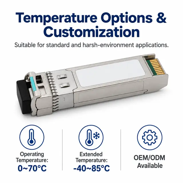 10G SFP+ BiDi BX20 20km 1270/1330nm - Industrial-Grade Transceiver technical drawing 4: dimensions, structure and interfaces