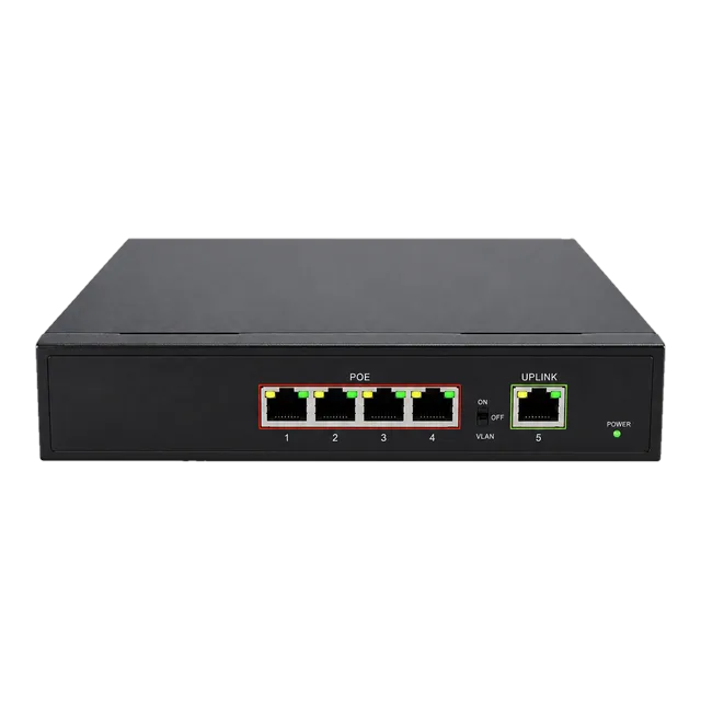 Gigabit PoE IP Ethernet Switch — 4 PoE Ports + 1 Uplink — Ethernet Switch optical module