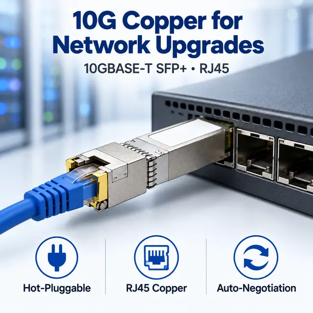 10G SFP+ Copper RJ45 10GBASE-T 100m Cat6a/Cat7 Multi-Rate — In a host switch 2