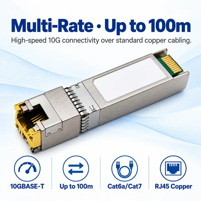 10G SFP+ Copper RJ45 10GBASE-T 100m Cat6a/Cat7 Multi-Rate — Application view 4
