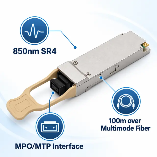 100G QSFP28 SR4 100m 850nm MPO/MTP Multimode DDM Optical — Application view 4