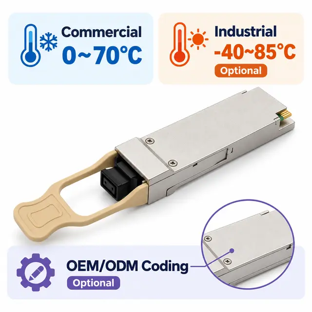 100G QSFP28 SR4 100m 850nm MPO/MTP Multimode DDM Optical technical drawing 4: dimensions, structure and interfaces