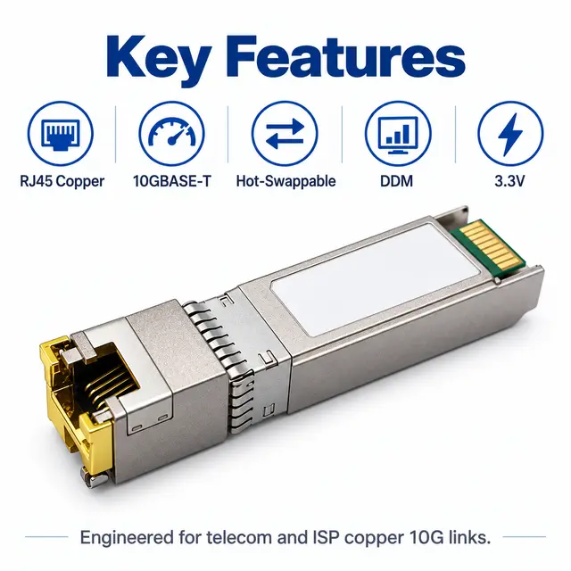 10G SFP+ Copper RJ45 10GBASE-T 30-100m Cat6a/Cat7 - t7 for Telecom & — Application view 5
