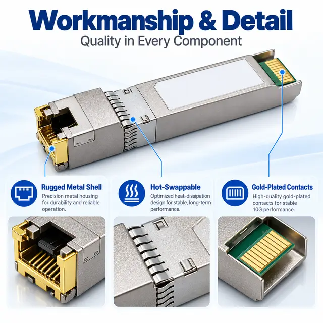 10G SFP+ Copper RJ45 10GBASE-T 30-100m Cat6a/Cat7 - t7 for Telecom & technical drawing 3: dimensions, structure and interfaces