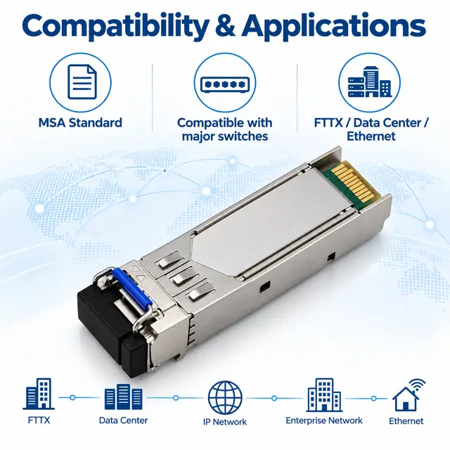 1.25G Gigabit BiDi SFP Transceiver 40km 1310nm/1550nm — Application view 6