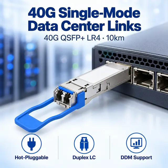 40G QSFP+ LR4 1310nm 10km Single-Mode Duplex LC - 1310 nm — In a host switch 2