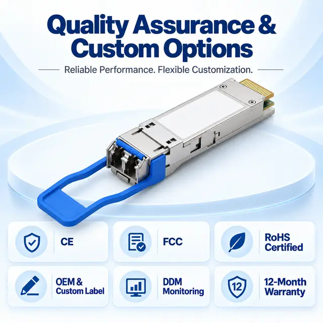 40G QSFP+ LR4 1310nm 10km Single-Mode Duplex LC - 1310 nm technical drawing 4: dimensions, structure and interfaces