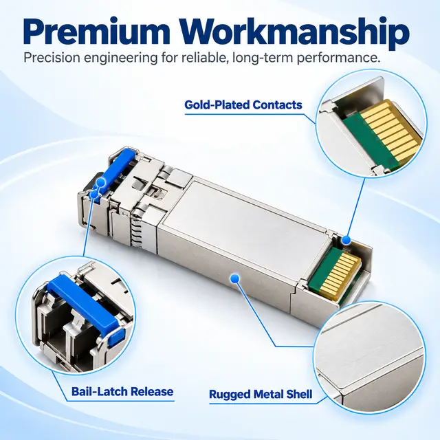 25G SFP28 LR 1310nm 10km Single-Mode Duplex LC Transceiver technical drawing 3: dimensions, structure and interfaces