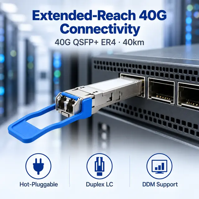 40G QSFP+ ER4 CWDM4 1270-1330nm 40km Single-Mode Duplex LC — In a host switch 2
