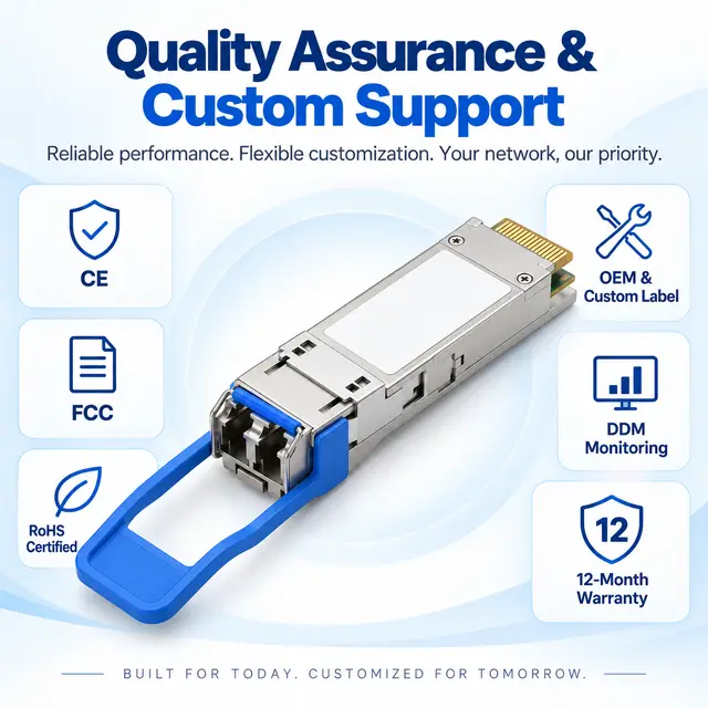 40G QSFP+ ER4 CWDM4 1270-1330nm 40km Single-Mode Duplex LC technical drawing 4: dimensions, structure and interfaces