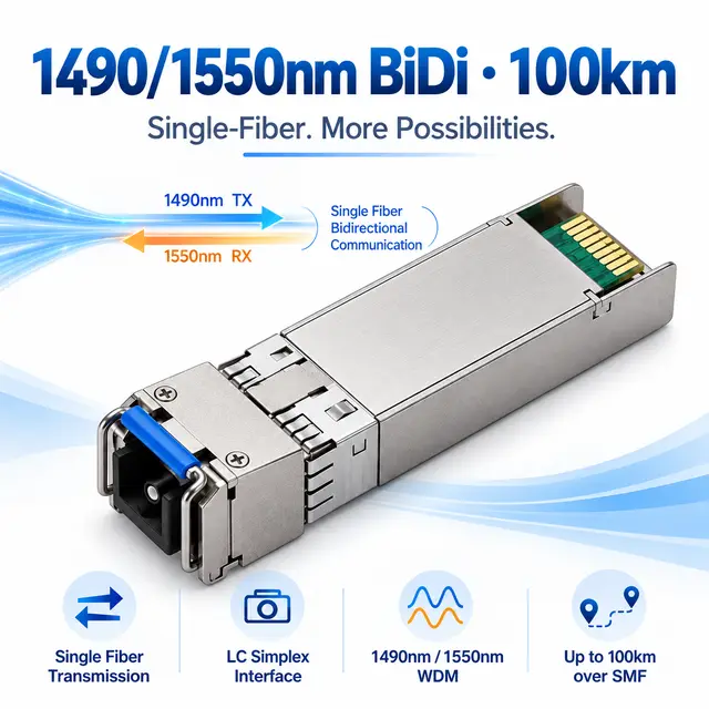 10G SFP+ BiDi BX100 100km 1490/1550nm Simplex LC - Transceiver Module — Application view 4