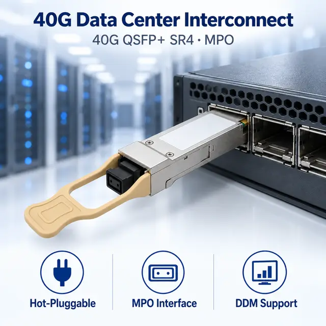 40G QSFP+ SR4 850nm 100-300m Multimode MPO Transceiver — — In a host switch 2