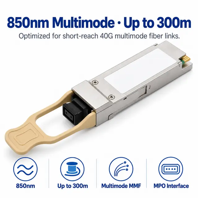 40G QSFP+ SR4 850nm 100-300m Multimode MPO Transceiver — — Application view 4