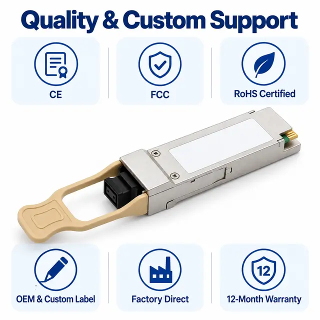 40G QSFP+ SR4 850nm 100-300m Multimode MPO Transceiver — technical drawing 4: dimensions, structure and interfaces