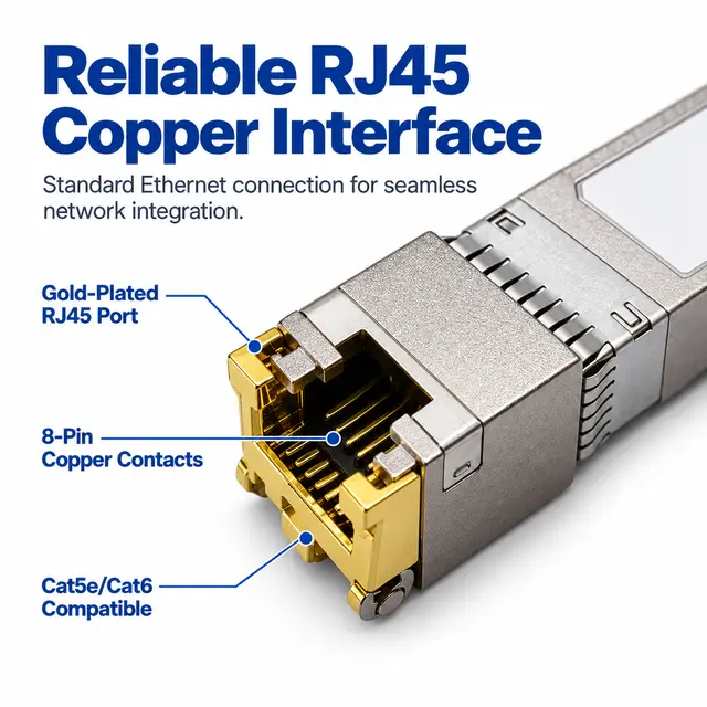 1000BASE-T SFP Copper RJ45 Gigabit 100m technical drawing 2: dimensions, structure and interfaces
