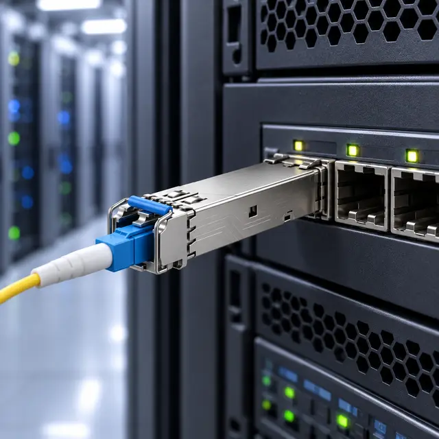 1.25G SFP BiDi Module 20km 1310nm/1550nm Single-Fiber LC — In a host switch 2